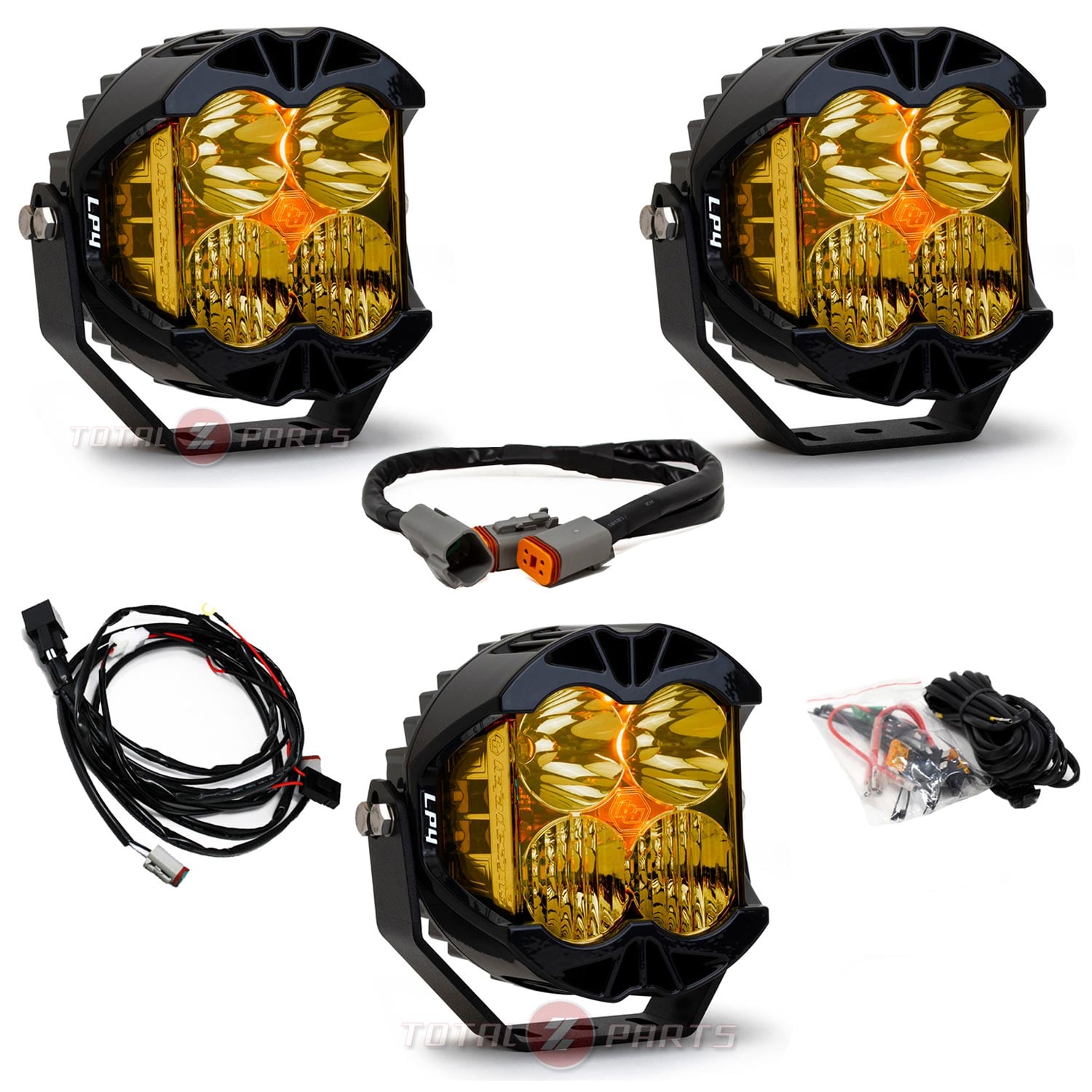 Baja Designs® 3x LP4 Pro Amber Driving/Combo Lights, Splitter, Wiring Harness Baja Designs® 3x LP4 Pro Amber Driving/Combo Lights, Splitter, Wiring Harness
