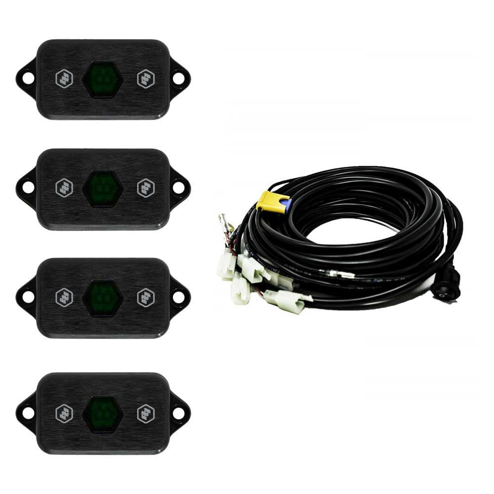 Baja Designs® Universal Green LED Rock Lights Kit (4 Lights) w/Wiring Harness Baja Designs® Universal Green LED Rock Lights Kit (4 Lights) w/Wiring Harness