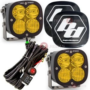 Baja Designs® XL Pro 4.5" Pod Fog Lights Amber Driving/Combo, Wiring, Rock Guards