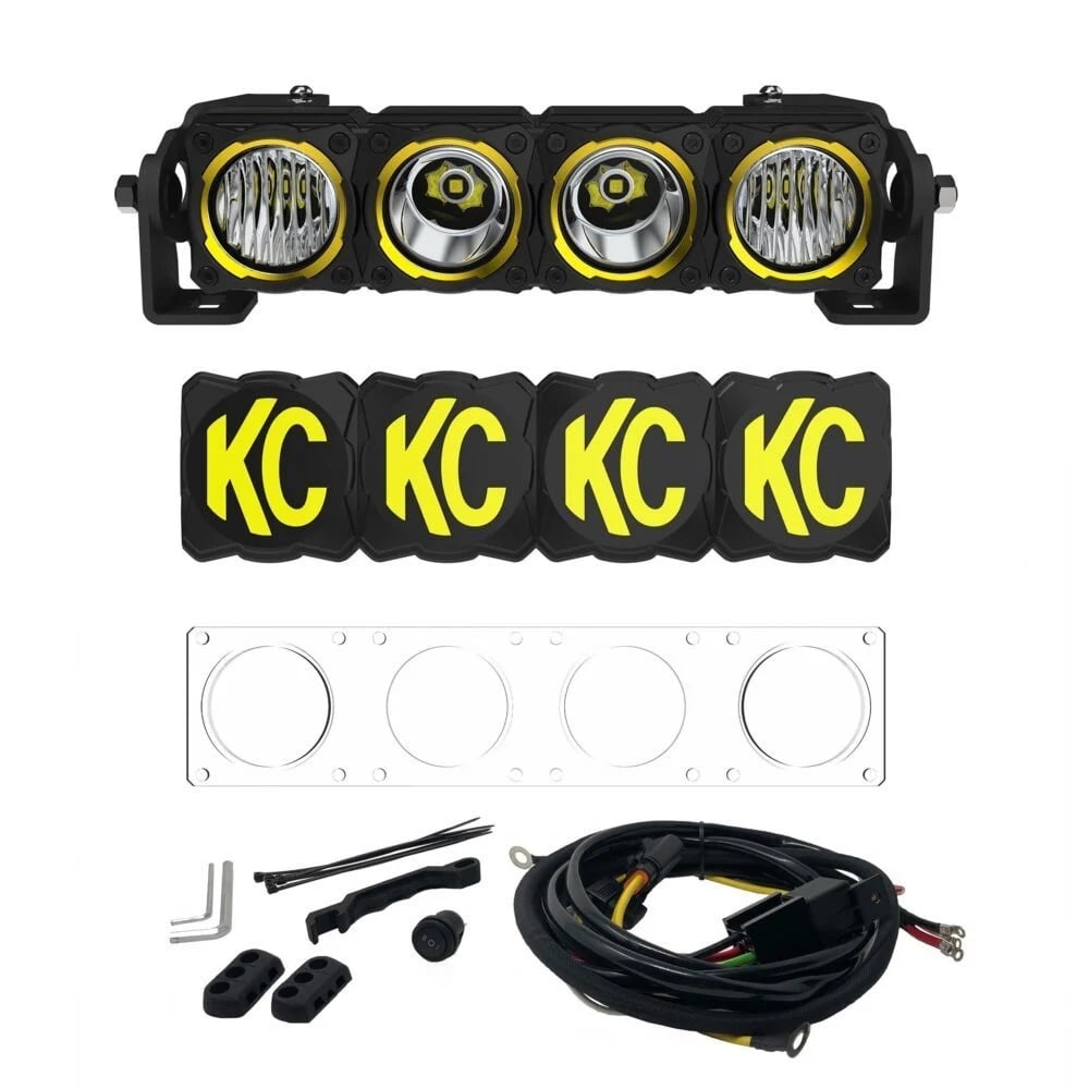 KC HiLiTES™ Flex Era® 10-inch Light Bar w/ Wiring, Lenses, Covers, Brackets